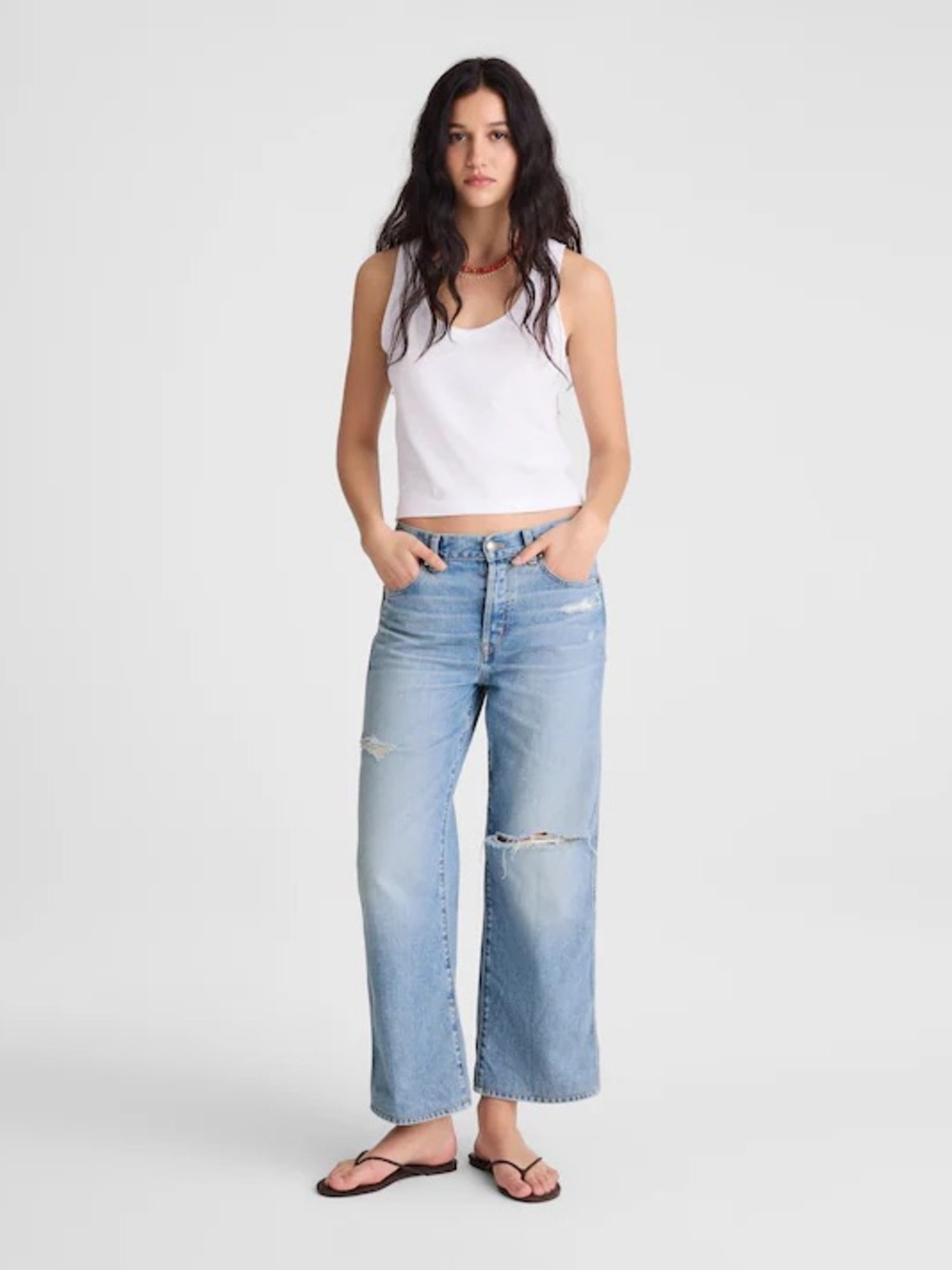 Madewell low slung baggy crop jeans size 27